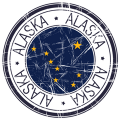 Great State Of Alaska Postal Rubber Stamp Sticker