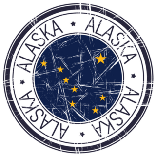 Great State Of Alaska Postal Rubber Stamp Sticker