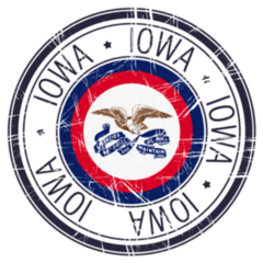 Great State Of Iowa Postal Rubber Stamp Sticker