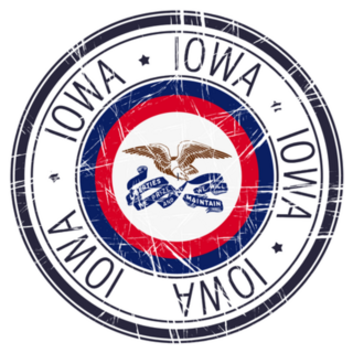 Great State Of Iowa Postal Rubber Stamp Sticker