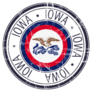 Great State Of Iowa Postal Rubber Stamp Sticker