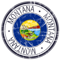 Great State Of Montana Postal Rubber Stamp Sticker