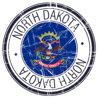 Great State Of North Dakota Postal Stamp Sticker