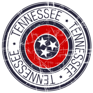Great State Of Tennessee Postal Rubber Stamp Sticker