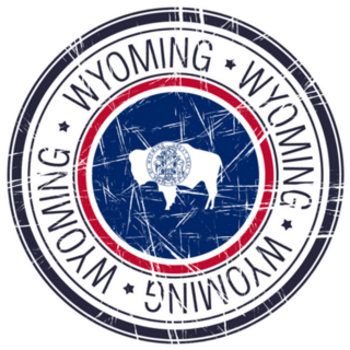 Great State Of Wyoming Blue And Red Sticker