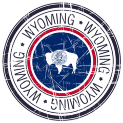 Great State Of Wyoming Blue And Red Sticker