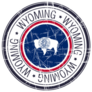 Great State Of Wyoming Blue And Red Sticker