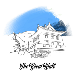Great Wall Of China Banner Sketch Sticker