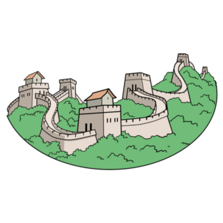 Great Wall Of China Illustration Sticker