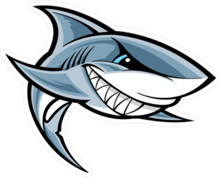 Great White Shark Mascot Sticker