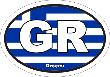 Greece Gr Flag Oval Sticker