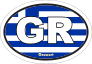 Greece Gr Flag Oval Sticker
