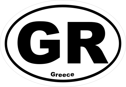 Greece Gr Oval Sticker