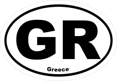 Greece Gr Oval Sticker