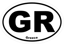 Greece Gr Oval Sticker