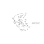 Greece Map Black Line Art Sticker