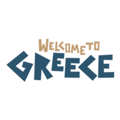 Greece Welcome Banner Lettering Illustration Sticker