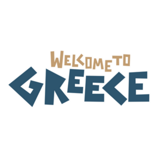 Greece Welcome Banner Lettering Illustration Sticker