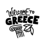 Greece Welcome Card Hand Drawn Lettering Sticker