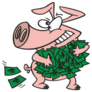 Greedy Cartoon Pig Sticker