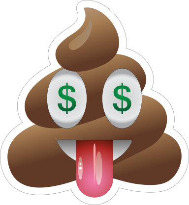 Greedy Poop Emoji Sticker