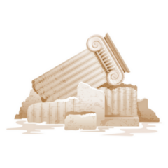 Greek Column Broken Pillar Illustration Sticker