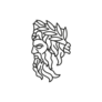 Greek God Zeus Line Art Logo Sticker