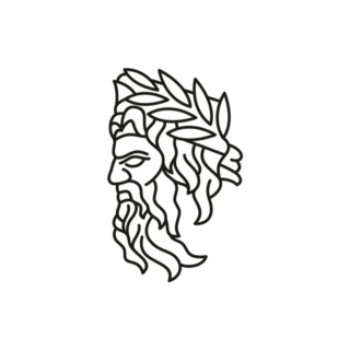 Greek God Zeus Line Art Logo Sticker