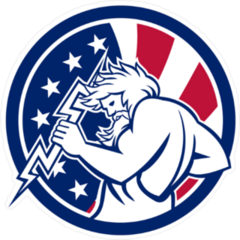 Greek God Zeus With USA Background Sticker