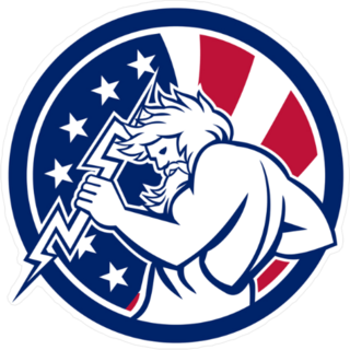 Greek God Zeus With USA Background Sticker