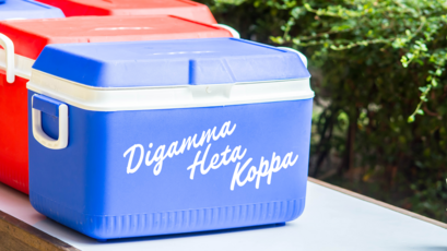Custom Vinyl Lettering for Sororities and Fraternities Applied to Cooler