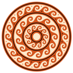 Greek Wave Mandala Ancient Round Sticker