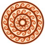 Greek Wave Mandala Ancient Round Sticker