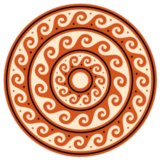 Greek Wave Mandala Ancient Round Sticker