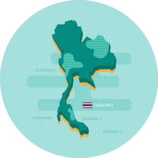 Green 3d Map Of Thailand Abstract Sticker