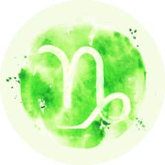 Green Abstract Zodiac Sign Capricorn Sticker 