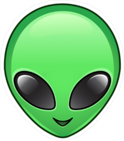 Green Alien Face Emoji Sticker
