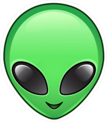 Green Alien Face Emoji Sticker