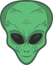 Green Alien Face Sticker