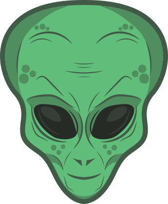 Green Alien Face Sticker