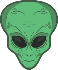 Green Alien Face Sticker