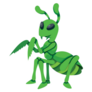 Green Alien Praying Mantis Sticker