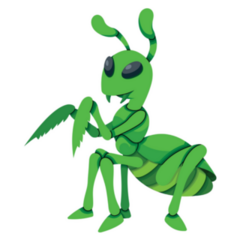 Green Alien Praying Mantis Sticker