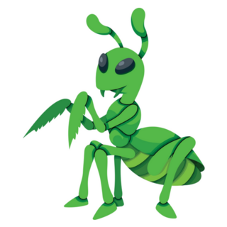 Green Alien Praying Mantis Sticker
