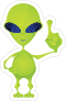 Green Alien with an Idea Sticker