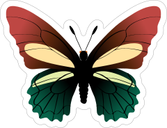 Green and Red Butterfly Sticker