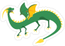 Green and Yellow Dragon Sticker