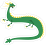 Green and Yellow Wyrm Dragon Sticker