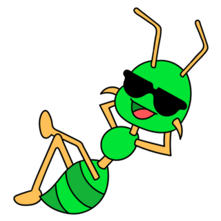 Green Ant With The Cool Glasses Sticker