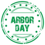 Green Arbor Day Stamp Sticker